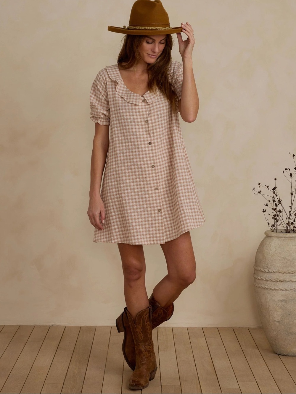 Rylee + Cru Avalon Gingham Dress Medium